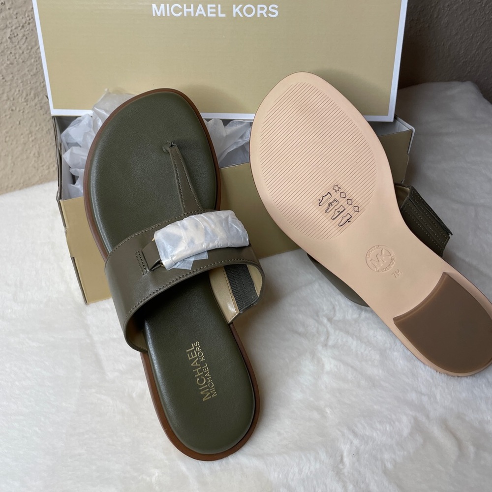 MK sandals olive green